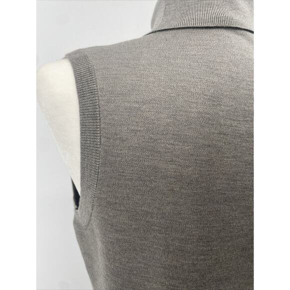 Ralph Lauren Purple Label Merino Wool Sleeveless Turtleneck Midi Dress M Gray - Picture 3 of 8
